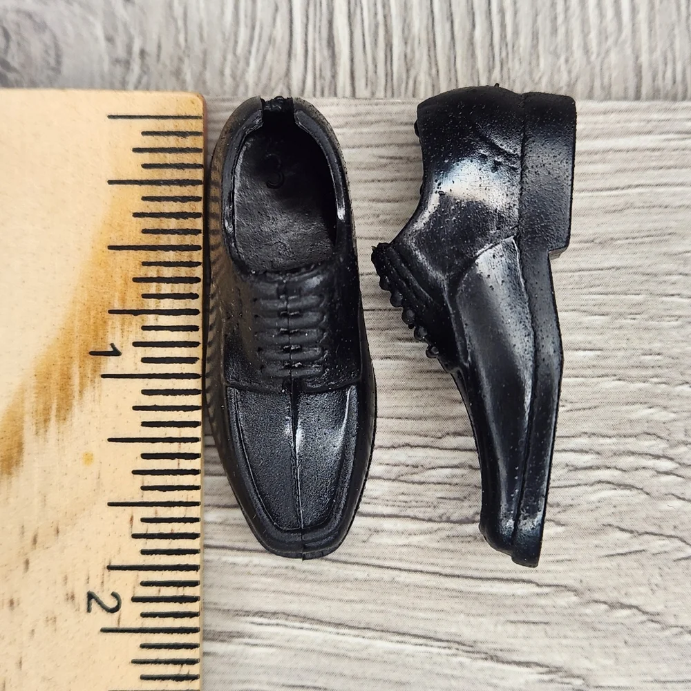 Ken Doll Shoes Black Loafers